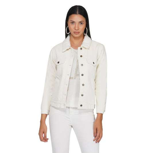 White Denim Jacket | One Nation Clothing | SilkFred US